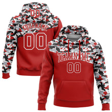 Load image into Gallery viewer, Custom Stitched Camo Red Black-Gray 3D Sports Pullover Sweatshirt Salute To Service Hoodie