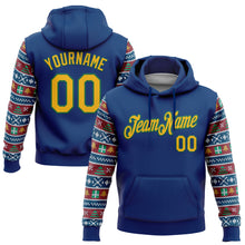 Load image into Gallery viewer, Custom Stitched US Navy Blue Gold-Kelly Green Christmas 3D Sports Pullover Sweatshirt Hoodie