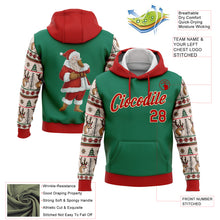 Load image into Gallery viewer, Custom Stitched Kelly Green Red-Cream Christmas 3D Sports Pullover Sweatshirt Hoodie