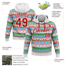 Load image into Gallery viewer, Custom Stitched White Red Christmas 3D Sports Pullover Sweatshirt Hoodie