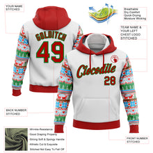 Load image into Gallery viewer, Custom Stitched White Red-Grass Green Christmas 3D Sports Pullover Sweatshirt Hoodie