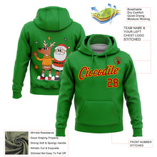 Load image into Gallery viewer, Custom Stitched Grass Green Red-Gold Funny Christmas 3D Sports Pullover Sweatshirt Hoodie