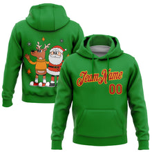 Load image into Gallery viewer, Custom Stitched Grass Green Red-Gold Funny Christmas 3D Sports Pullover Sweatshirt Hoodie