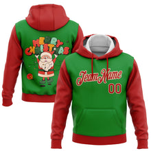 Load image into Gallery viewer, Custom Stitched Grass Green Red-Cream Funny Christmas 3D Sports Pullover Sweatshirt Hoodie