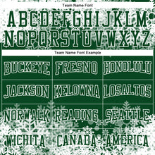 Load image into Gallery viewer, Custom Stitched Green White Christmas Snowflakes 3D Sports Pullover Sweatshirt Hoodie
