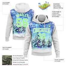 Load image into Gallery viewer, Custom Stitched White Pea Green Christmas Snowflakes 3D Sports Pullover Sweatshirt Hoodie