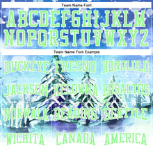 Load image into Gallery viewer, Custom Stitched White Pea Green Christmas Snowflakes 3D Sports Pullover Sweatshirt Hoodie