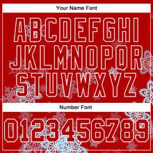 Load image into Gallery viewer, Custom Stitched Red White Christmas Snowflakes 3D Sports Pullover Sweatshirt Hoodie