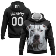 Load image into Gallery viewer, Custom Stitched Black White 3D Pattern Design Dogo-argentino Sports Pullover Sweatshirt Hoodie