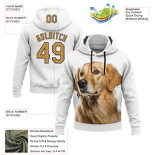 Load image into Gallery viewer, Custom Stitched White Old Gold-Black 3D Pattern Design Golden Retriever Dog Sports Pullover Sweatshirt Hoodie