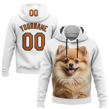 Load image into Gallery viewer, Custom Stitched White Texas Orange-Black 3D Pattern Design Pomeranian Dog Sports Pullover Sweatshirt Hoodie