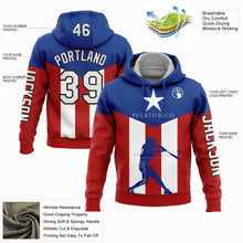 Load image into Gallery viewer, Custom Red Royal-Black 3D Puerto Rico Puerto Rican Flag Sports Pullover Sweatshirt Hoodie