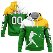 Load image into Gallery viewer, Custom Grass Green Yellow-Black 3D Brasil Brazilian Flag Sports Pullover Sweatshirt Hoodie