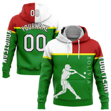 Load image into Gallery viewer, Custom Grass Green Red Light Yellow-Black 3D Bolivia Bolivian Flag Sports Pullover Sweatshirt Hoodie