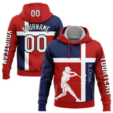 Load image into Gallery viewer, Custom Red US Navy Blue-Black 3D Dominican Republic Dominican Republic Flag Sports Pullover Sweatshirt Hoodie