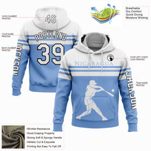 Load image into Gallery viewer, Custom Light Blue White-Black 3D Nicaragua Nicaraguan Flag Sports Pullover Sweatshirt Hoodie