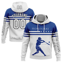 Load image into Gallery viewer, Custom White Royal-Black 3D Honduras Honduran Flag Sports Pullover Sweatshirt Hoodie