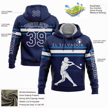Load image into Gallery viewer, Custom Navy Blue-White 3D El Salvador El Salvadoran Flag Sports Pullover Sweatshirt Hoodie
