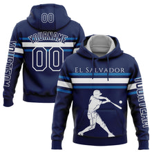 Load image into Gallery viewer, Custom Navy Blue-White 3D El Salvador El Salvadoran Flag Sports Pullover Sweatshirt Hoodie