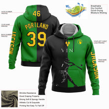 Load image into Gallery viewer, Custom Grass Green Gold-Black 3D Saint Vincent And The Grenadines Flag Sports Pullover Sweatshirt Hoodie