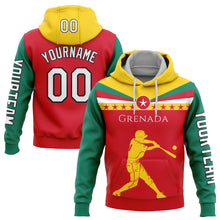 Load image into Gallery viewer, Custom Red Gold-Black 3D Grenada Grenadian Flag Sports Pullover Sweatshirt Hoodie