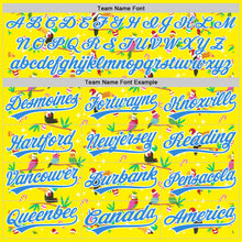 Load image into Gallery viewer, Custom Light Yellow Electric Blue-White 3D Funny Christmas Authentic Baseball Jersey