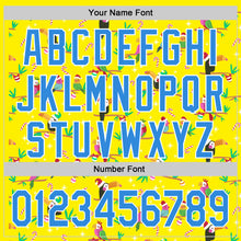 Load image into Gallery viewer, Custom Light Yellow Electric Blue-White 3D Funny Christmas Authentic Baseball Jersey