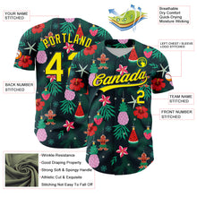 Load image into Gallery viewer, Custom Green Light Yellow-Black 3D Funny Christmas Authentic Baseball Jersey