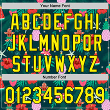 Load image into Gallery viewer, Custom Green Light Yellow-Black 3D Funny Christmas Authentic Baseball Jersey