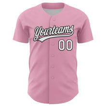 Load image into Gallery viewer, Custom Light Pink White-Black 3D Funny Christmas Authentic Baseball Jersey