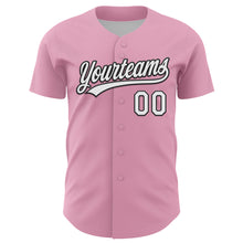 Load image into Gallery viewer, Custom Light Pink White-Black 3D Funny Christmas Authentic Baseball Jersey