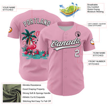 Load image into Gallery viewer, Custom Light Pink White-Black 3D Funny Christmas Authentic Baseball Jersey