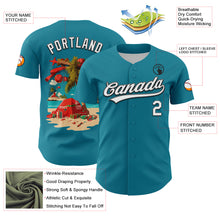 Load image into Gallery viewer, Custom Teal White-Black 3D Funny Christmas Authentic Baseball Jersey