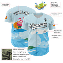 Load image into Gallery viewer, Custom Light Blue White-Black 3D Funny Christmas Authentic Baseball Jersey