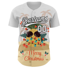 Load image into Gallery viewer, Custom White Black 3D Funny Christmas Authentic Baseball Jersey