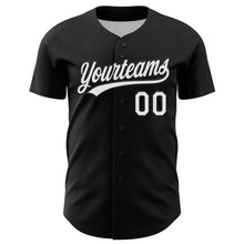 Load image into Gallery viewer, Custom Black White 3D Pattern Design Black History Month Authentic Baseball Jersey