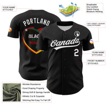Load image into Gallery viewer, Custom Black White 3D Pattern Design Black History Month Authentic Baseball Jersey