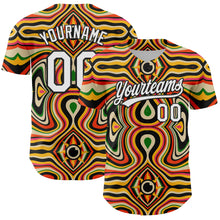 Load image into Gallery viewer, Custom Orange White-Black 3D Pattern Design Black History Month Authentic Baseball Jersey