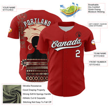Load image into Gallery viewer, Custom Red White-Black 3D Pattern Design Black History Month Authentic Baseball Jersey
