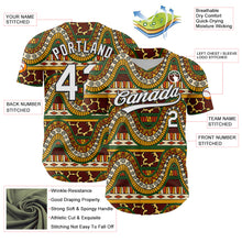 Load image into Gallery viewer, Custom Brown White-Black 3D Pattern Design Black History Month Authentic Baseball Jersey