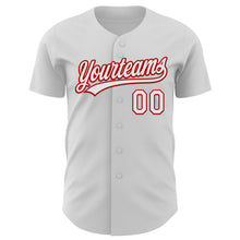 Load image into Gallery viewer, Custom White Red 3D Love Heart Valentine's Day Authentic Baseball Jersey