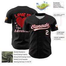 Load image into Gallery viewer, Custom Black White-Red 3D Love Heart Valentine's Day Authentic Baseball Jersey