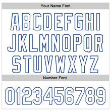 Load image into Gallery viewer, Custom White Royal Pinstripe Royal 3D Love Heart Valentine's Day Authentic Baseball Jersey