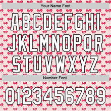 Load image into Gallery viewer, Custom Light Pink White-Black 3D Love Heart Valentine's Day Authentic Baseball Jersey