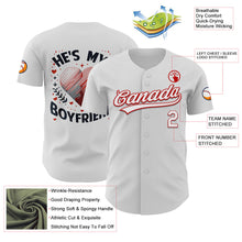 Load image into Gallery viewer, Custom White Red 3D Love Heart Valentine's Day Authentic Baseball Jersey