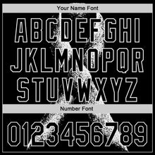 Load image into Gallery viewer, Custom Black White 3D Skin Cancer Ribbon Authentic Baseball Jersey