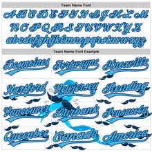 Load image into Gallery viewer, Custom White Sky Blue-Navy 3D Prostate Cancer Ribbon Authentic Baseball Jersey