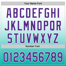 Load image into Gallery viewer, Custom White Purple-Aqua 3D Testicular Cancer Ribbon Authentic Baseball Jersey
