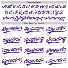 Load image into Gallery viewer, Custom White Purple 3D Thyroid Cancer Ribbon Authentic Baseball Jersey