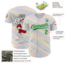 Load image into Gallery viewer, Custom White Grass Green 3D Funny Christmas Authentic Baseball Jersey